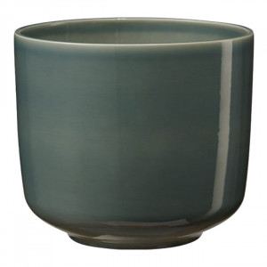 Sk Pot Bari 7.48" Shiny Green-blue Plant Pot
