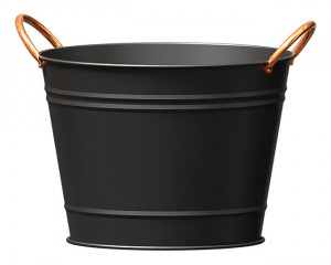 Succulent Planters -Matte Black Bucket Planter 8"