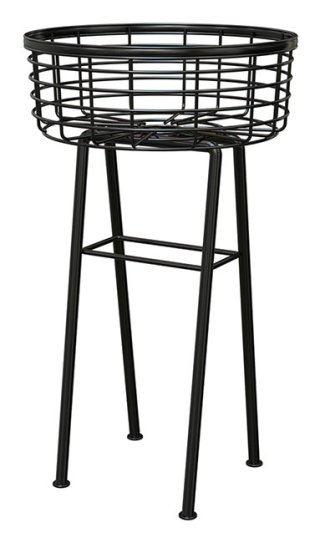 Basket Plant Stand 20" Black