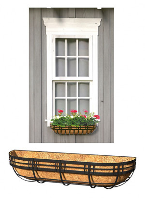 Window Planter Mission 30" Blk- Easy To Plant