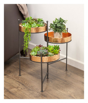 Plant Stand 3 Tier W/cop Trays