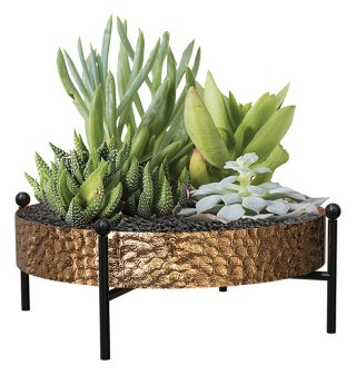 Tabletop Copper Tray W/stand10 -plant stand