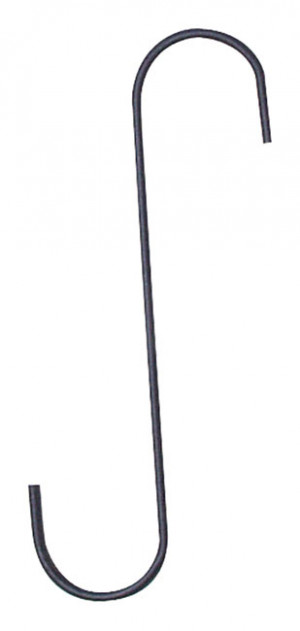 S Hook 18" Black -For hanging plants