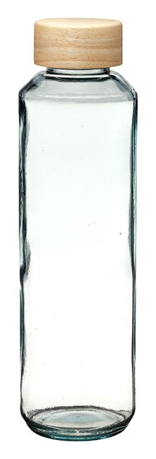 Bottle 670 Ml W/wood Top- wholesale glass bottle with cap
