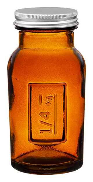 Amber Jar with lid 250 Cc- wholesale glass bottles