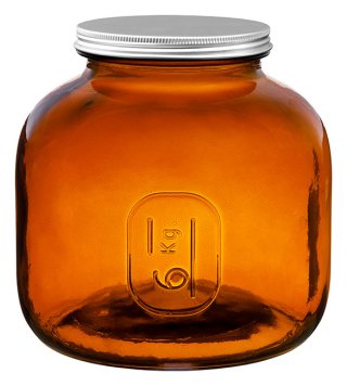 Amber Jar 6 Kg with lid - wholesale glass jars