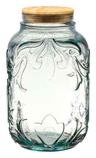Jar Wooden Lid Damasco 4 L- wholesale jar with lid