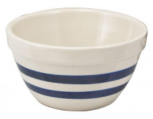Bowl Bl Stripe Stoneware 6"
