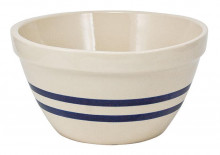 Bowl Bl Stripe Stoneware 10"