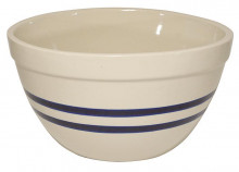 Bowl Bl Stripe Stoneware 12"