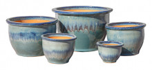 Stoneware Cloche Carls Teals/5