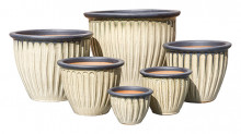 wholesale pots Stoneware Lily Black/cream S/6
