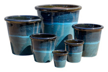 Stoneware Linn Pot Blue S/6