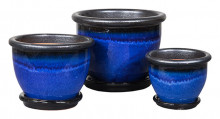 wholesale plant pots Stoneware Gia Blue S/3