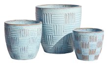 Crossfire Blue Set/3 Plant Pots