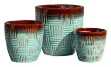 Crossfire-br/gn Set/3 - Plant Pots