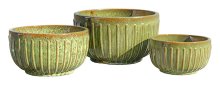 Low Garden Rib Trop. Grn Set/3