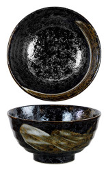 Bowl Blk&wht Swirl 6.75"