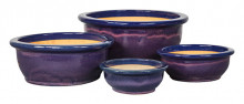 Stoneware Basin Ice Plum  S/4