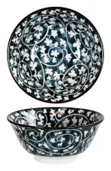 Bowl 6" Black/white Ivy *disc*