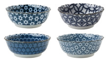 Bowl Set/4 Blu&wht 3.75"