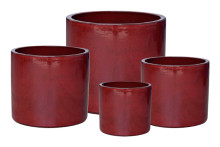 Stoneware Cylinder S/4 Red