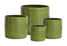 Stoneware Cylinder S/4 Green