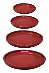 Stoneware Cyl Saucer S/4 Red