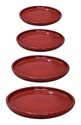 Stoneware Egg Saucer S/4 Red