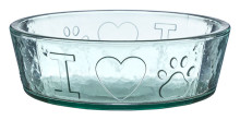 Love Pets Dog Dish 9" Clear