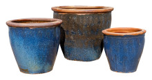 Rustic Hatching Blue S/3 - Wholesale Plant Pots
