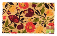 Floral Coir Fiber Mat Pvc Back