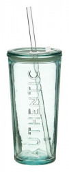 Recy.drink Glassw/lid 16oz