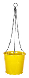 Chained Bucket Hanger Yellow- hanging basket- plant pot