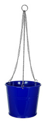 Chained Bucket Hanger Blue- hanging basket- plant pot