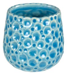 Coral Pot 3"  Crackle Blue -  Plant Pot