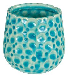 Coral Pot 3" Crackle Turq - Plant pot