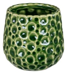 Coral Pot 3"  Crackle Grn - plant Pot