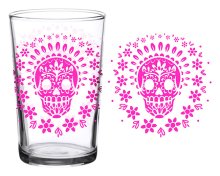 Vintage Skull Pink 7oz GLASS - GLASSWARE USA - WHOLESALE