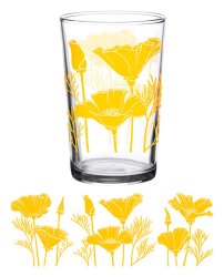 Vintage Yellow Poppy Glass 7oz