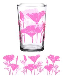 Vintage Pink Poppy Glass 7oz