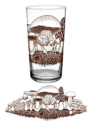 Vintage Mushroom 16.50oz Glass -Highball Glass - Glass Cooler