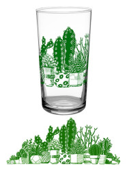Vintage Succulent 16.50oz Glass - Highball Glass - Glass Cooler