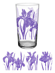 Vintage Iris 16.50oz Bev Glass - Unique - Juice Glass