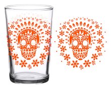 Vintage Skull Orange Glass 7oz