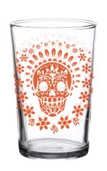 Vintage Skull Orange Glass 7oz