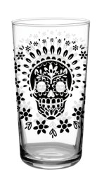 Vintage Skull Black Glass 16oz