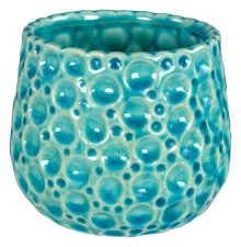Coral Pot 4.5" Crackle Turq - Plant Pot