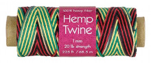 Hemp Twine 1mm  225' Rasta