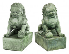 Concrete Foo Dog Pair